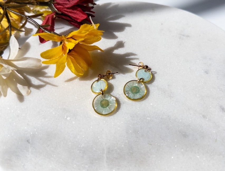 Blue Floral Earrings