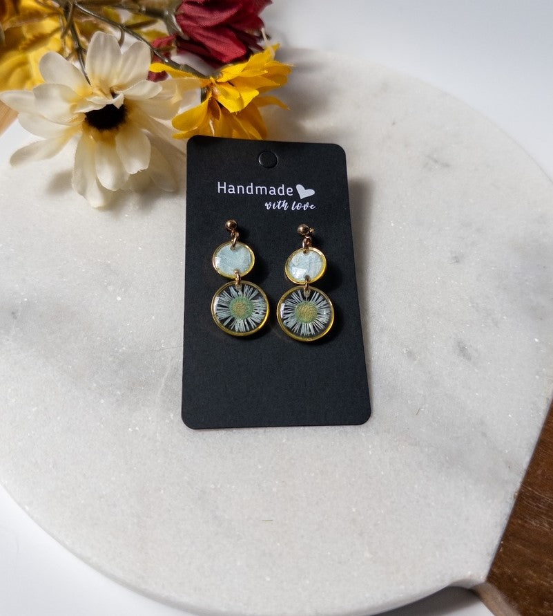 Blue Floral Earrings